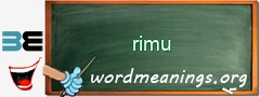 WordMeaning blackboard for rimu